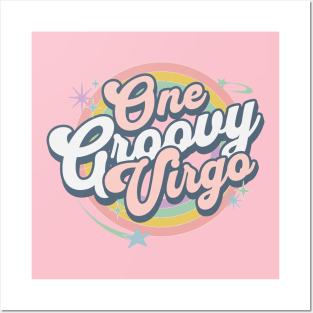 One Groovy Virgo Cute retro Design in Pastel Colors Posters and Art